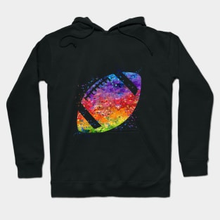 American Football Ball Colorful Watercolor Hoodie